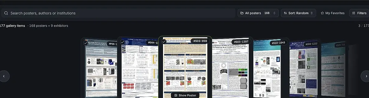 Actual web app: scientific posters in the interactive gallery