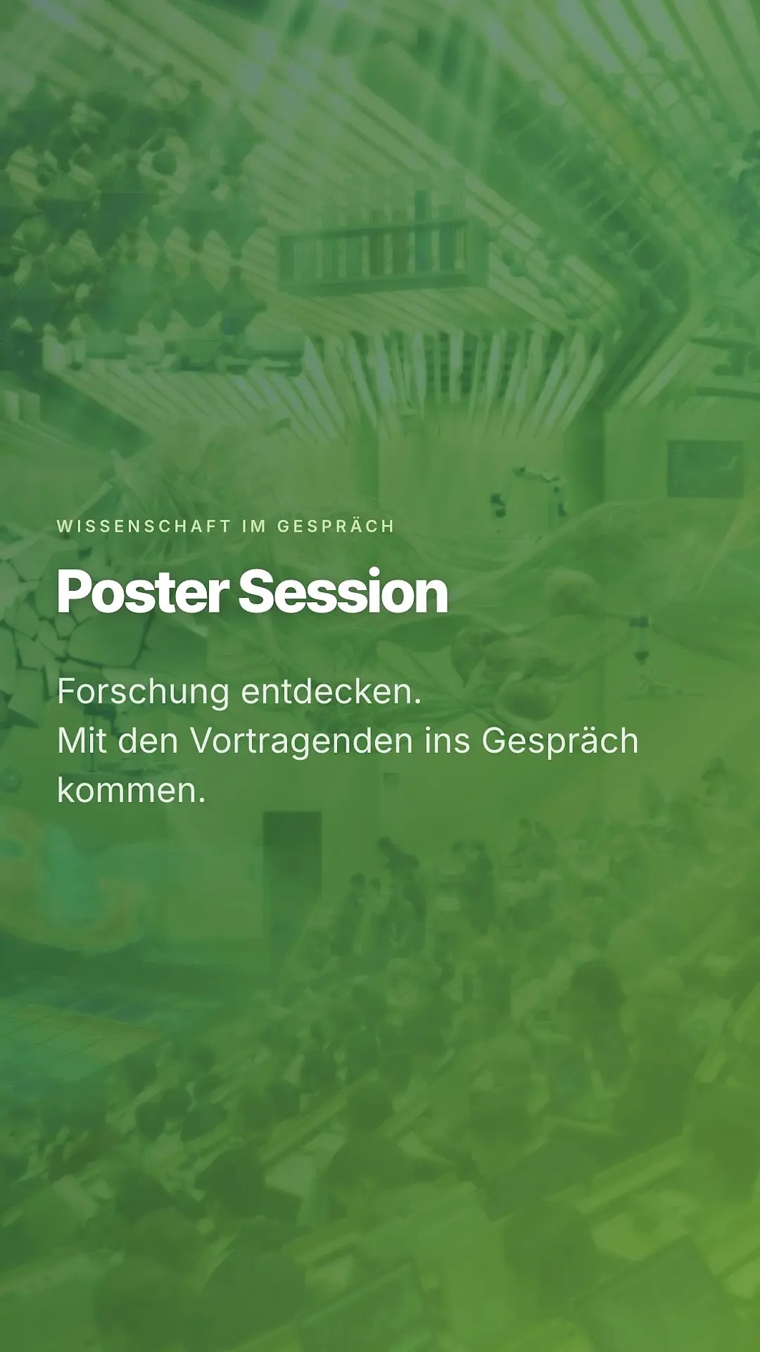 Hochformat-Ankündigung zur Poster Session im MSE-Design
