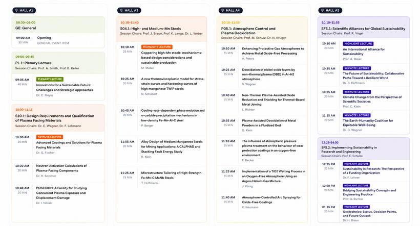 Programs and presentation templates