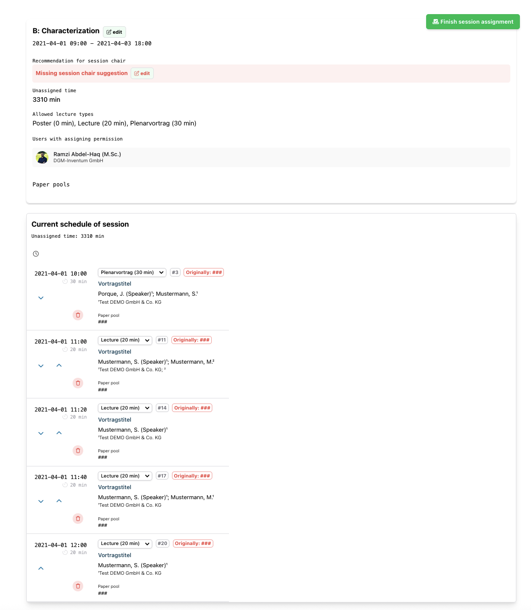 Anbindung an die Programmstruktur